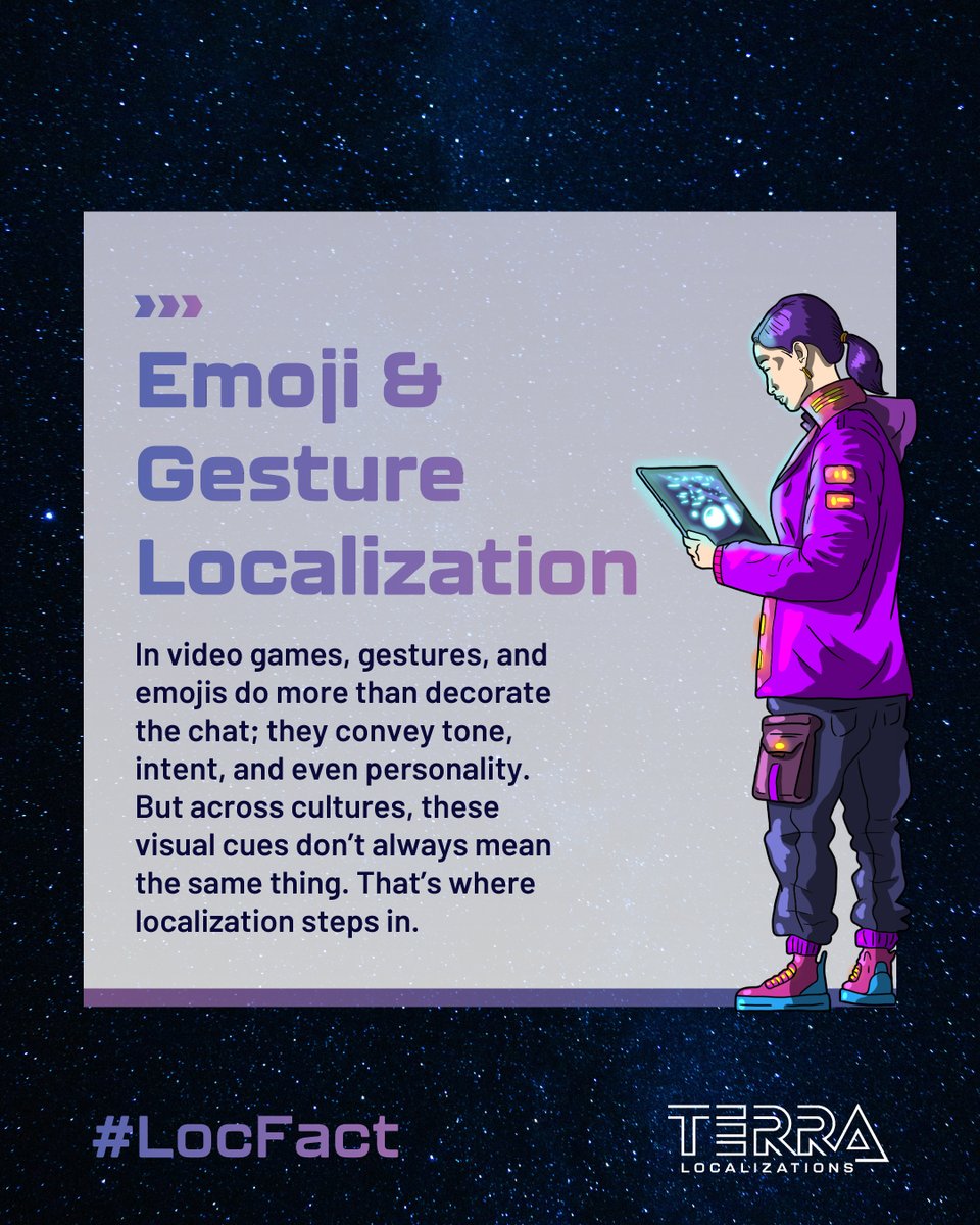 Terra_Loc's tweet photo. ✋ Gestures and emojis might seem universal, but they can send very different messages to #Gamers depending on their culture. In this week’s #LocFact, we explore the role of #Localization in adapting these visual cues.
#Culturalization #FallGuys #VideoGames https://t.co/cRPybGaJQl