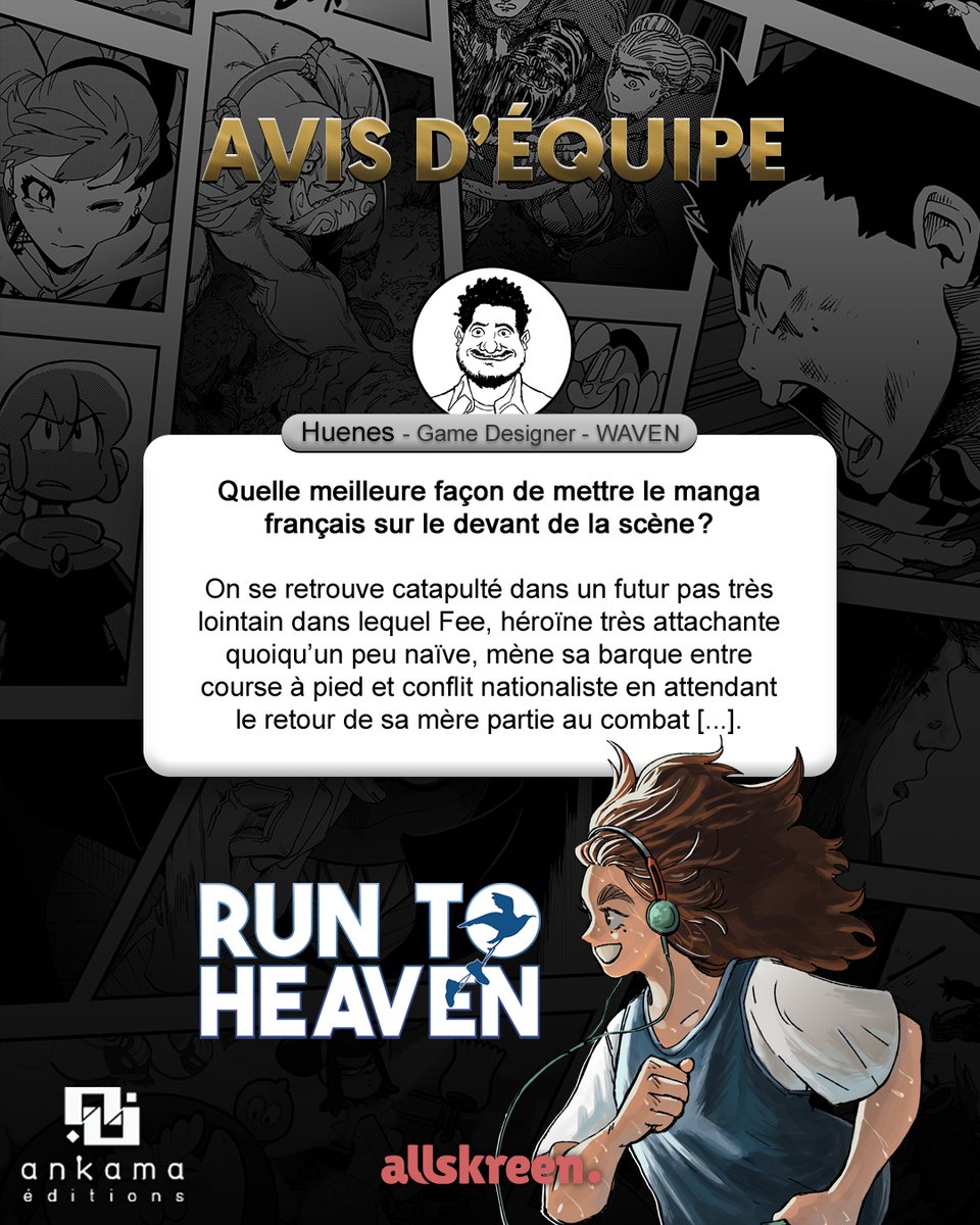 allskreen's tweet image. Découvrez l’avis de nos équipes 🙋‍🙋‍♂️ ! 
 
Aujourd’hui, Huenes, Game designer chez Ankama, nous parle de Run to heaven de @YesToan, disponible sur Allskreen ! 😀 

“Quelle meilleure façon de mettre le manga français sur le devant de la scène ?  

On se retrouve catapulté dans un…