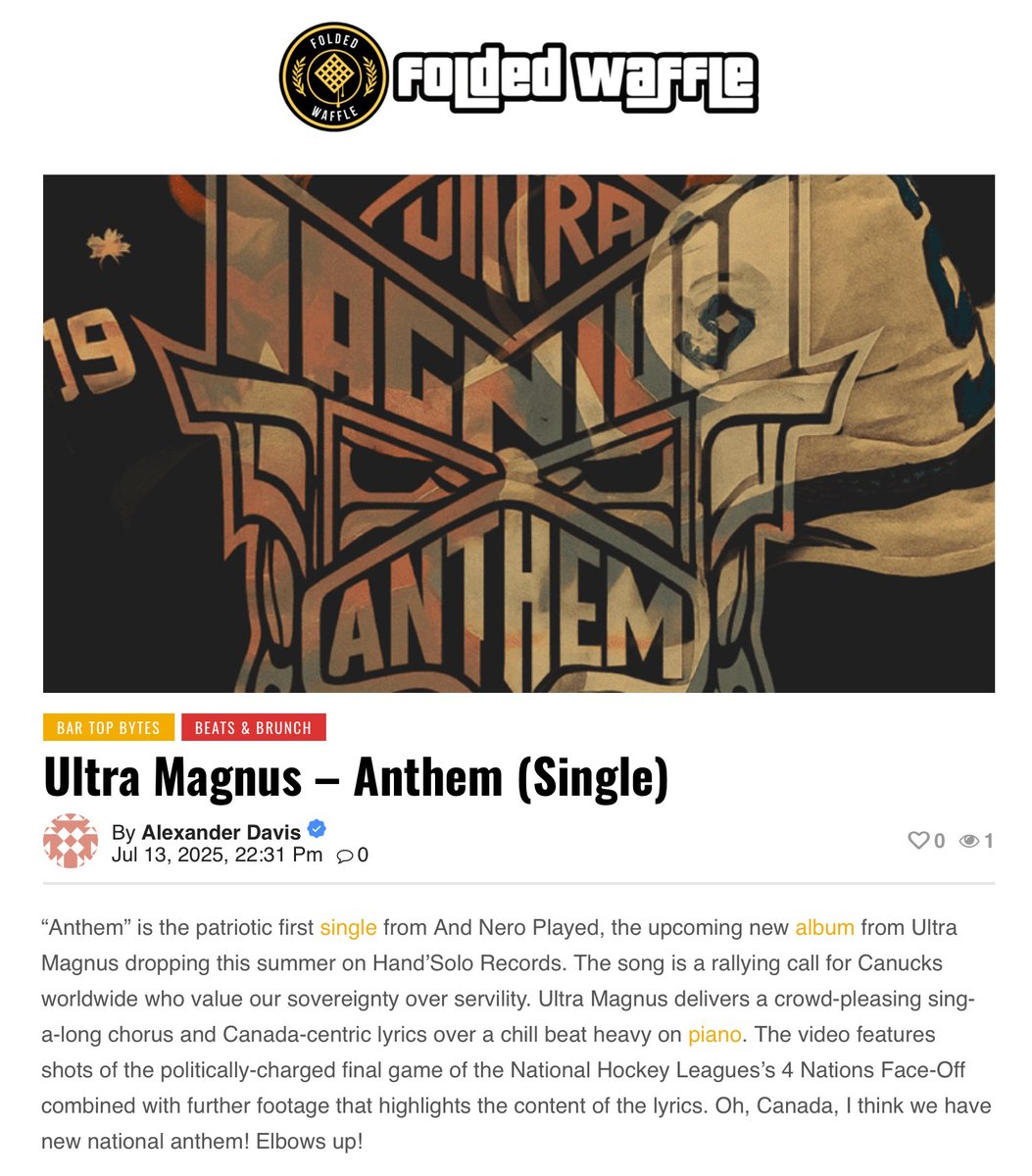 Hand'Solo Records (@handsolorecords) on Twitter photo Shout out Folded Waffle for sharing "Anthem", the new single from <a href="/UltraMagnusMC/">Ultra Magnus</a>!
foldedwaffle.com/ultra-magnus-a… Shout out Folded Waffle for sharing "Anthem", the new single from <a href="/UltraMagnusMC/">Ultra Magnus</a>!
foldedwaffle.com/ultra-magnus-a…