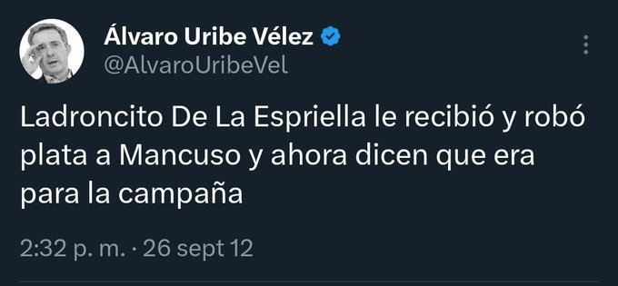 FUENTEDJUSTICIA's tweet photo. Claro! "La dupla perfecta" como no lo había pensado antes.
#PostulateAlCONGREsoYA
Sí votas por los dos es como votar por el drogadicto 🦜
El día en que Álvaro Uribe pidió el indulto total al M-19
Hace 21 años, el entonces senador puso la ‘primera piedra’ de una ley que “perdonó” a esa guerrilla.
Ahora! También "yo prefiero 80 veces al guerrillero en armas" igual propuso darle "curules a la guerrilla"
Cómo la vé?