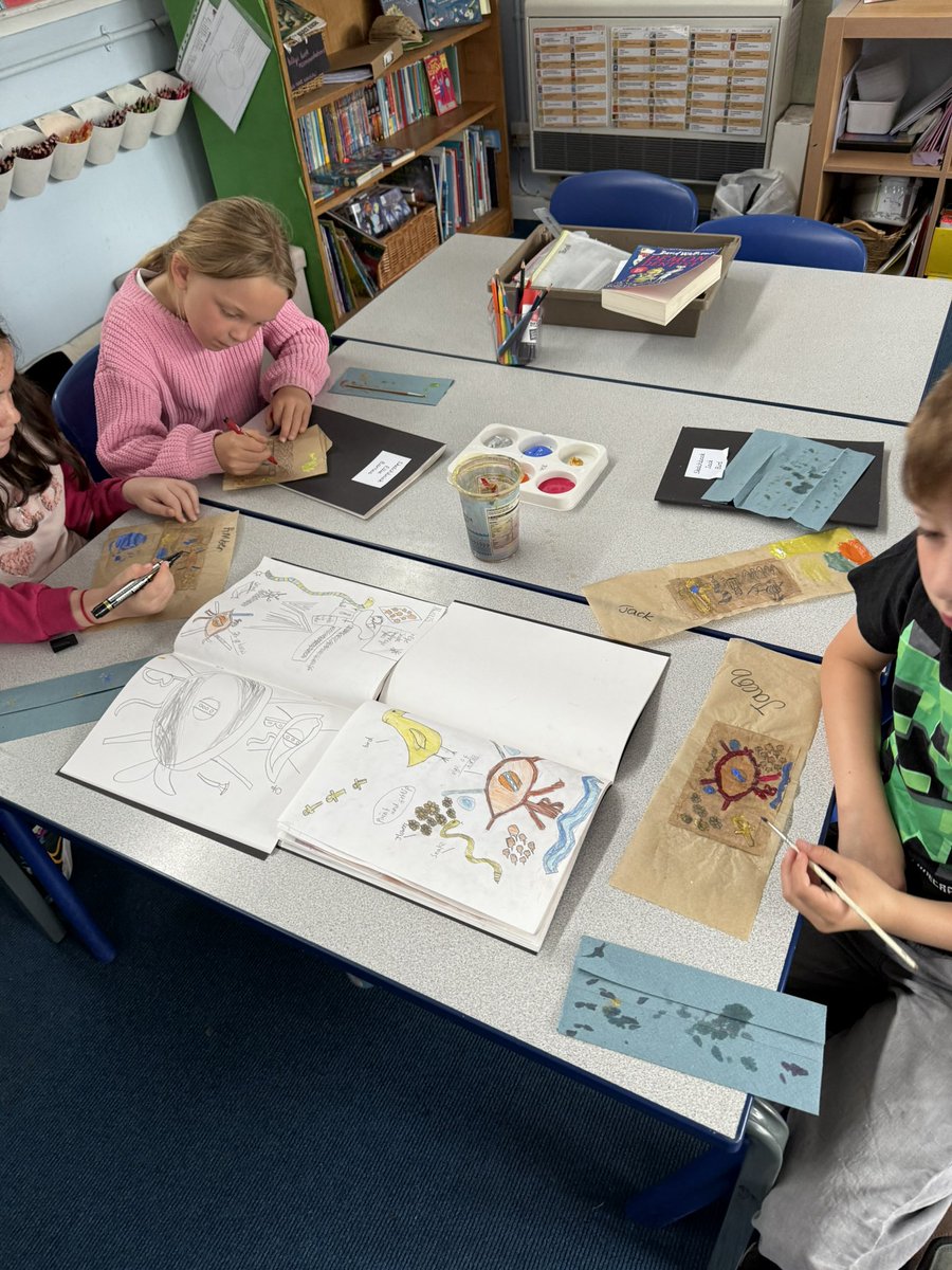Year 3 had a brilliant day. We finished our Egyptian inspired scrolls! The children made the material based on the methods used to create papyrus and designed their scrolls based on the symbols and designs in Ancient Egypt.