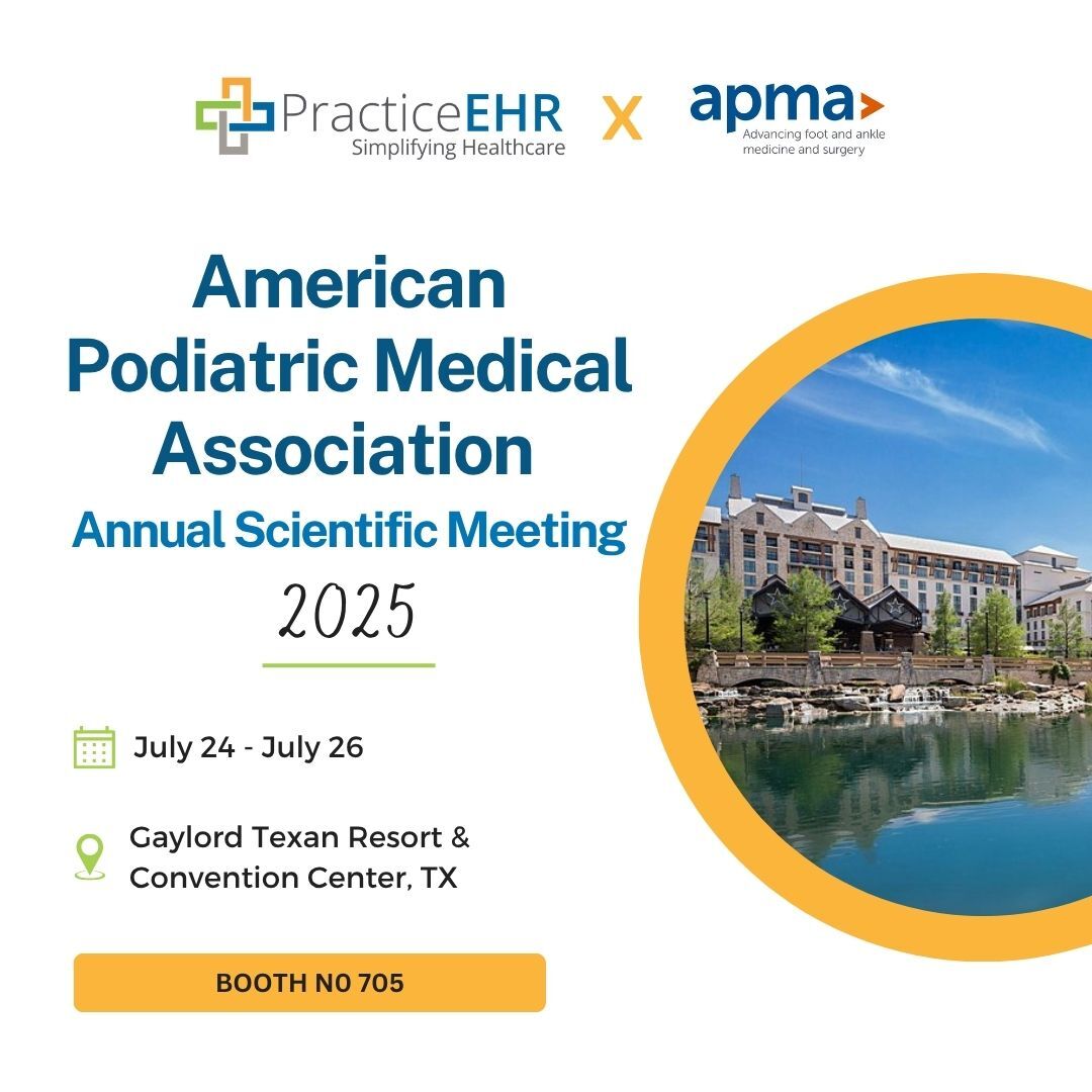 PracticeEHR's tweet image. Don't miss out! The APMA Annual Scientific Meeting 2025 is July 24-26 at Gaylord Texan Resort, Texas! Join healthcare professionals advancing podiatric medicine through groundbreaking research, invaluable insights, and networking. Earn continuing education credits while…