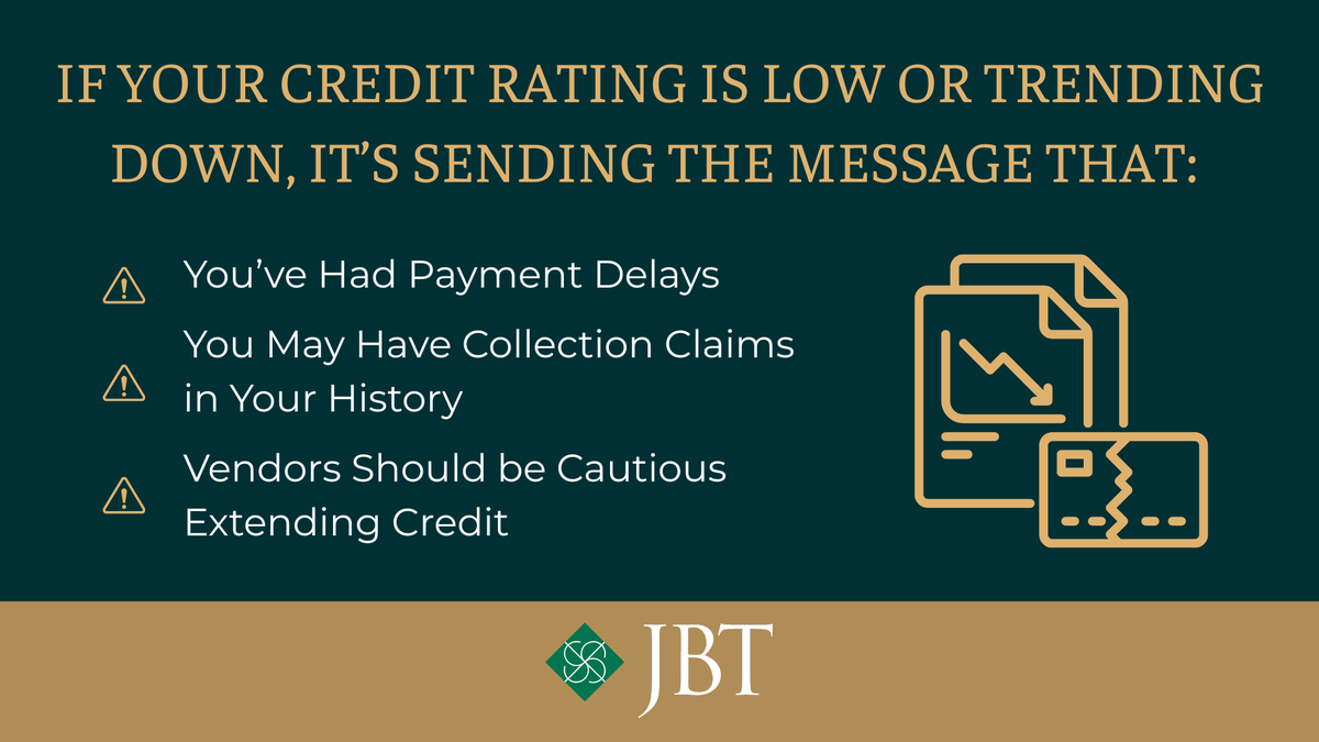 What does your credit rating say about your business? 

Join JBT and ensure your credit rating is sending a message that aligns with your goals: hubs.la/Q03x8WrY0

#JBTMembership #JBTCredit #OwnYourCredit #B2BCredit #Jewelry #JewelryIndustry