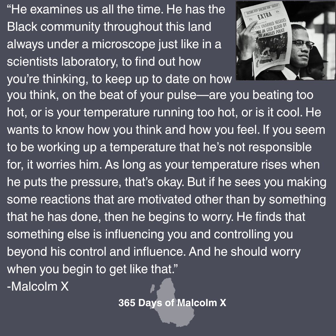 KamauRashid's tweet image. May 19, 2025 marks 100 years since the birth of Malcolm X. Join me in celebrating Malcolm X through 365 days of his ideas.
#365daysofMalcolmX #100yearsofMalcolmX #MalcolmX
