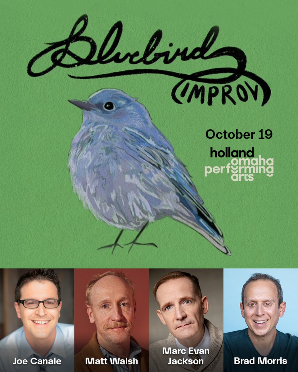 JUST ANNOUNCED 🔊 🔊

Bluebird Improv is coming to the Holland Center on Oct. 19 🐦 

🎫 Tickets start at $69.50 and go on sale this Fri. July 18 at 10 AM at bit.ly/4kArsAE