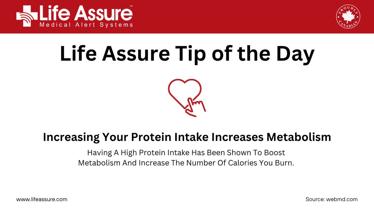 Lifeassurealert's tweet photo. Life Assure Tip of the Day: Increasing Your Protein Intake Improves Metabolism
https://t.co/jSPqRt8XnT
- Life Assure
#lifeassure #medicalalert #seniorliving #seniorwellness #loveyourlifeassure https://t.co/uL3iLO3q0O