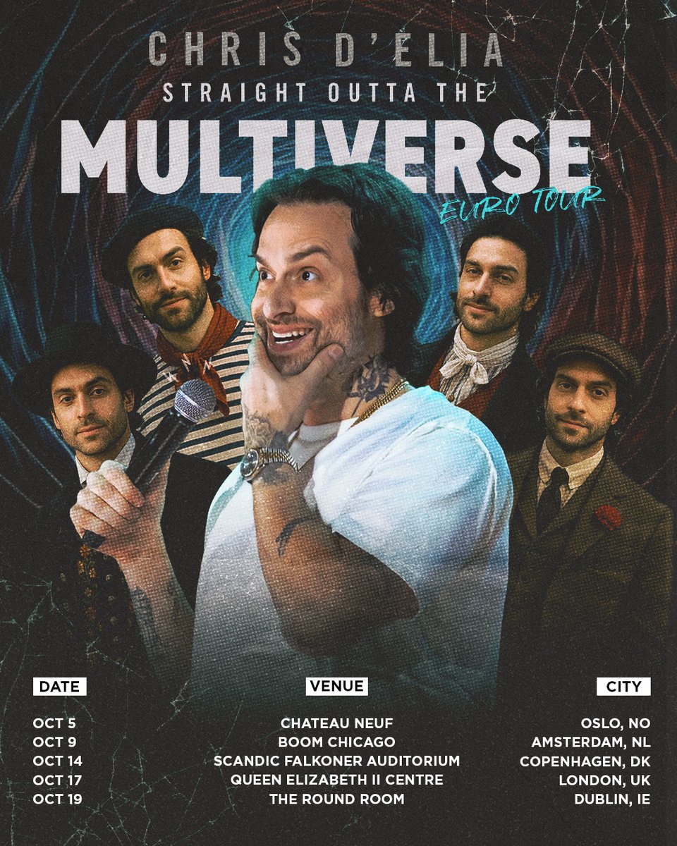 chrisdelia's tweet image. Europe, I'm bringing the Straight Outta The Multiverse Tour in October! Tickets are on sale now for all cities and will go quickly. Get yours at chrisdelia.com #comedy #funny #europe #multiverse