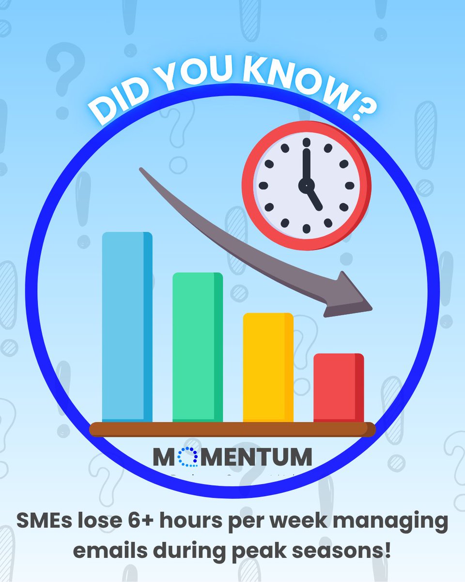 mbsmih's tweet image. 📊 Did you know?

 SMEs lose 6+ hours per week managing emails during peak seasons. 

This summer, delegate your inbox to regain time for strategy and growth!

#WildThought #SummerWorkload #SMEHelp #MakeItHappen #MOMENTUM #Worthing