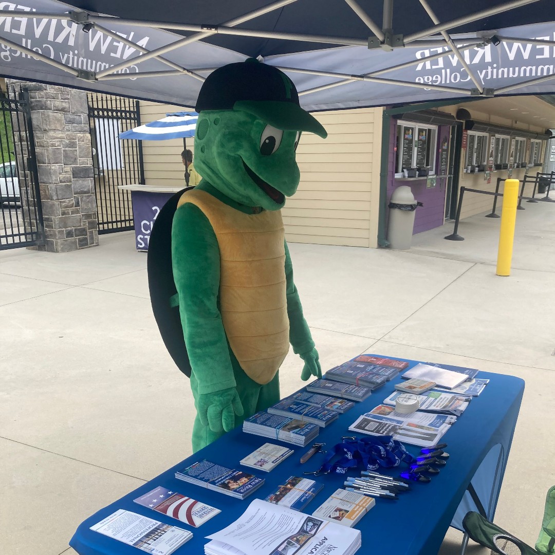 Guess who dropped by our NRCC table? It’s Slider, the Pulaski River Turtle! He learned all about our college, and now it’s your turn! Swing by our table at the game this Saturday, July 19, to say hi and learn more about what NRCC has to offer.