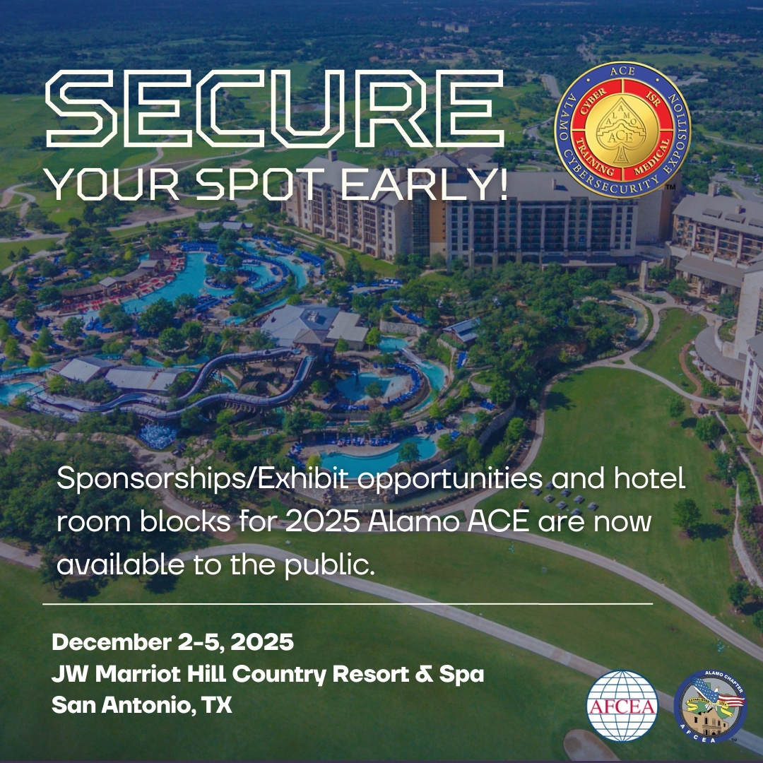 🔐 Secure your spot NOW! #AlamoACE2025 returns Dec 2–5 at JW Marriott San Antonio Hill Country. 
Don’t get locked out of the premier cyber event of the year! Register + book your room today: alamoafcea.org/mpage/2025home
Cyber + Leadership + Luxury = ACE

#CyberLeadership #AFCEA