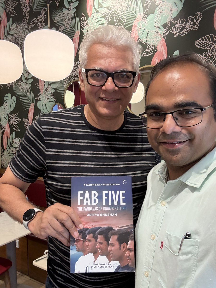AdityaBhushan3's tweet image. It was wonderful to meet @joybhattacharj and present my book Fab Five. Thanks for the time Sir!