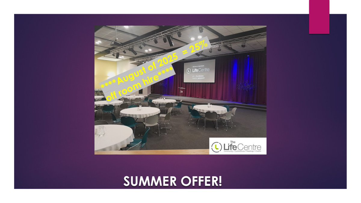 Need somewhere to meet this summer to create, collaborate or connect?  Stay local to Sale and take advantage of our "summer 25" offer. E-mail us on enquiries@lifecentremcr.com for further info.  #meetingrooms #salem33 #business