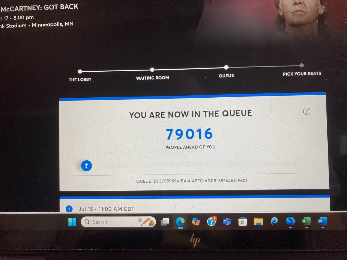 Thought McCartney tour stop in football stadium in Minneapolis might mean more seats available. Probably not enough, though.