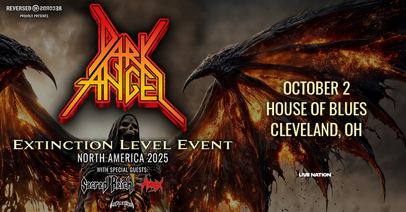 JUST ANNOUNCED 🔥 Dark Angel: Extinction Level Event with special guests Sacred Reich, HIRAX and Interceptor on October 2!

👉 Get presale tickets Wednesday at 10am | Code: LIGHTS
🎫 livemu.sc/4f0PFir