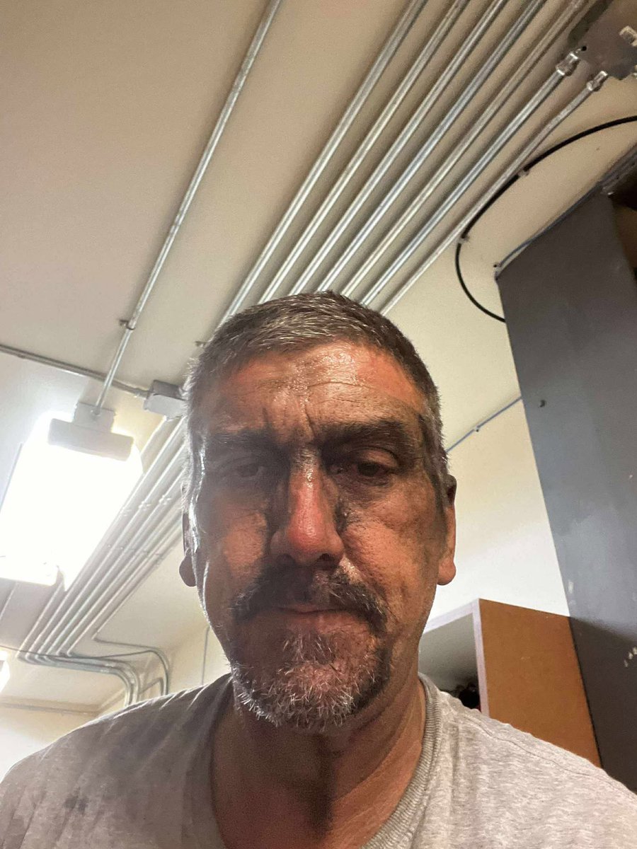 My brother Brian is a volunteer firefighter. After fighting the Greenacres fire near Omak (Between Riverside and Omak by the Omak airport), he shared this photo. Brian said, "The Greenacres fire was no joke. The wind was not our friend."