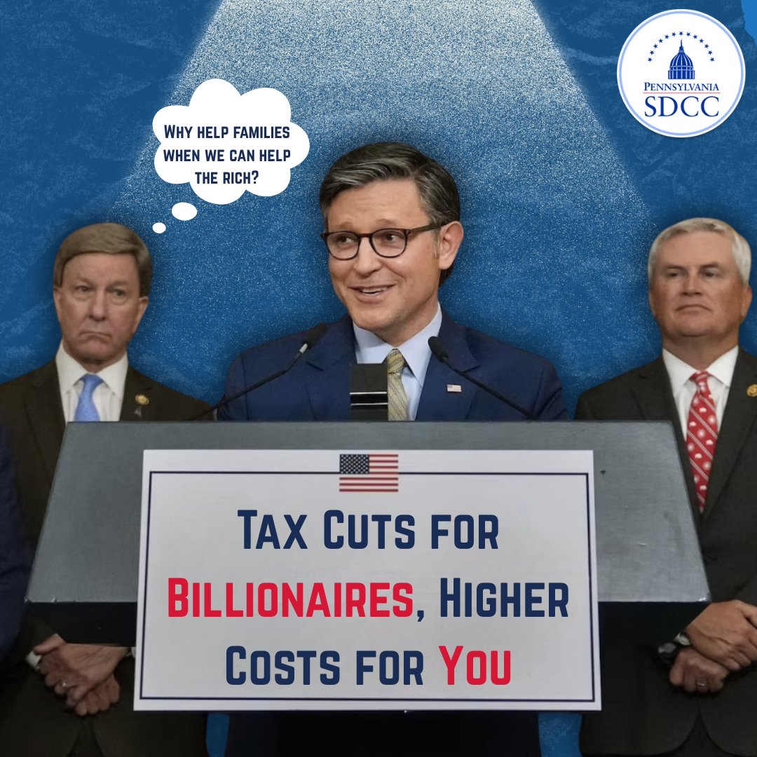 Republicans' new bill just passed and it's a disaster for working families in every state, including right here in Pennsylvania.
We deserve leaders who will lower costs ✅, protect health care ❤️, and make sure working families, not the ultra-rich, come first.