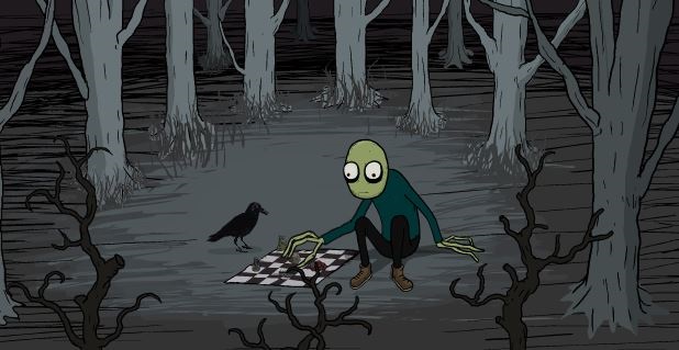 DAVID_FIRTH's tweet image. the next episode of Salad Fingers (#14) will be called "Crows" and is close to completion. I value the element of surprise so here are unspoileryish screenshots: