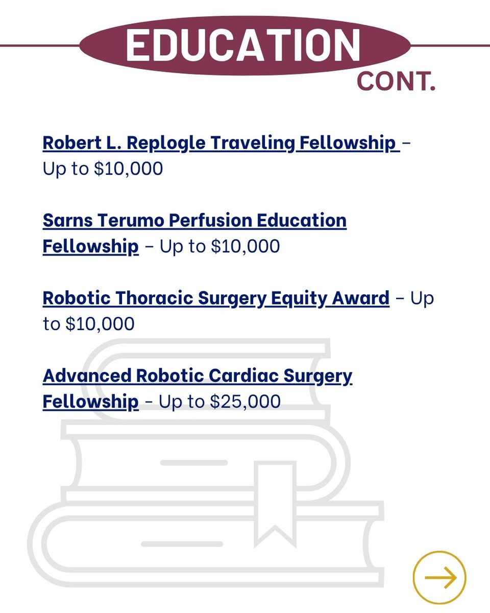 ThoracicSurgFnd's tweet image. APPLY TODAY!
📲Swipe to see the list of awards
🔗To view full descriptions, eligibility requirements, and apply, follow the link: thoracicsurgeryfoundation.org/awards
📆Deadline to apply is September 15
.
#ThoracicSurgeryFoundation #TSFawards #resident #fellowship #cardiothoracicsurgery