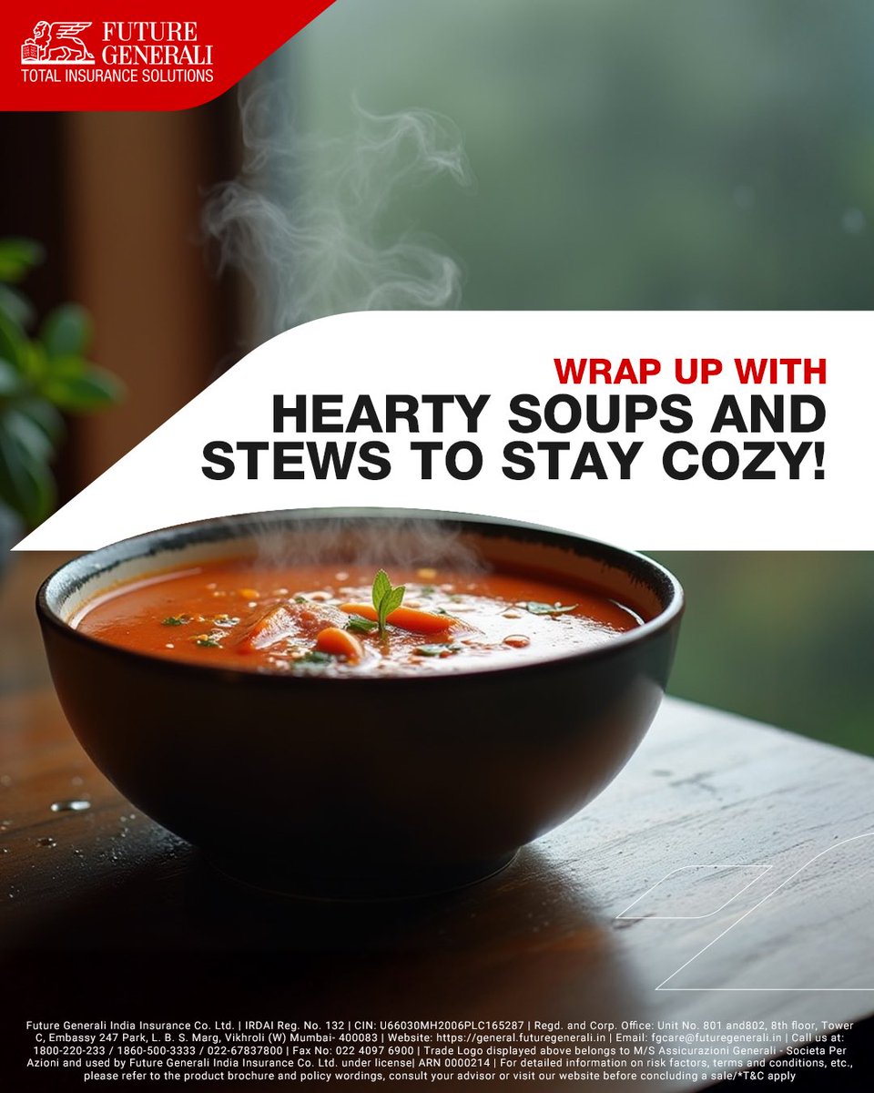 GeneraliCentral's tweet image. The monsoons bring nostalgia, a hot cup of chai, and Sufi melodies playing against rain-kissed windows. While the memories pour in, let FG Health Absolute be the umbrella that keeps your health covered. 

#FutureGenerali #MonsoonHealthTips