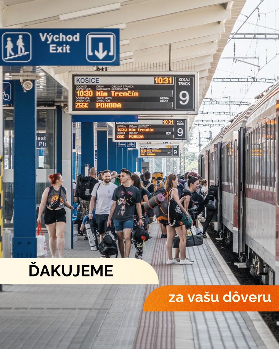 📊 Najnovší prieskum spokojnosti 

✅ spoľahlivosť vlakovej dopravy, zlepšenie Wi-Fi, online nákup lístkov a aplikácia, čistota, vyšší pocit bezpečia, lepšia gastroponuka. 

Viac ako štvrtina ľudí chce cestovať vlakom častejšie. Zvyšuje sa ochota odporučiť ZSSK známym.