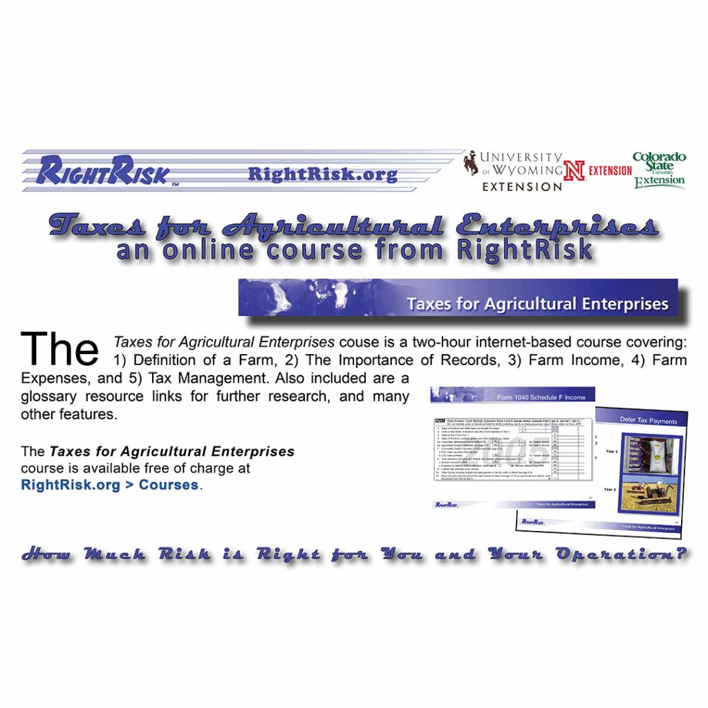 RightRiskorg's tweet image. Taxes for Agricultural Enterprises (uwagec.org/rightrisk/news…)
#RightRisk #RiskInAg #AgRiskMgt
The Taxes for Agricultural Enterprises course is available free of charge at RightRisk.org > Courses.
