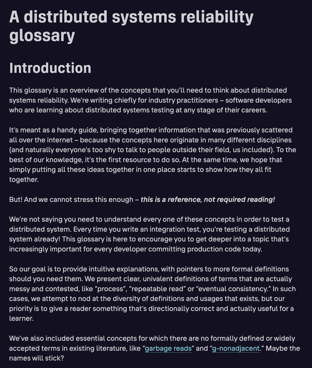 eatonphil's tweet image. A distributed systems reliability glossary

from jepsen x antithesis