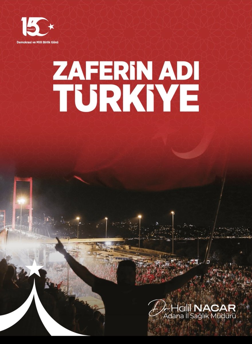 "Mehmed'im, sevinin, başlar yüksekte!
Ölsek de sevinin, eve dönsek de!
Sanma bu tekerlek kalır tümsekte!
Yarın, elbet bizim, elbet bizimdir!
Gün doğmuş, gün batmış, ebed bizimdir"

Canını istiklalimiz için feda eden #15Temmuz şehitlerimizi rahmetle anıyoruz.

#ZaferinAdıTürkiye
