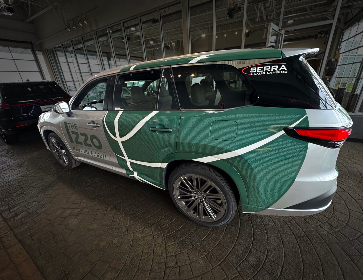 Wrapped up something special for Serra Lexus Lansing—a proud Mile Marker Sponsor of the Izzo Run/Walk/Roll at MSU.
This custom wrap featured the names of 4,200 donors supporting The Izzo Legacy and its mission to uplift the local community. 
#asvinc #IzzoLegacy #SerraLexus #MSU