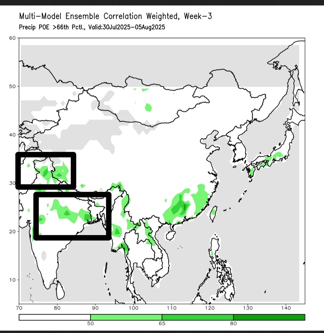 sarkar2472's tweet image. Recent global MME Outlook seen favouring enhanced rainfall activity over odisha, Southern parts of west Bengal, jharkhand and NW india during next two weeks. @NOAA #ECMWF.