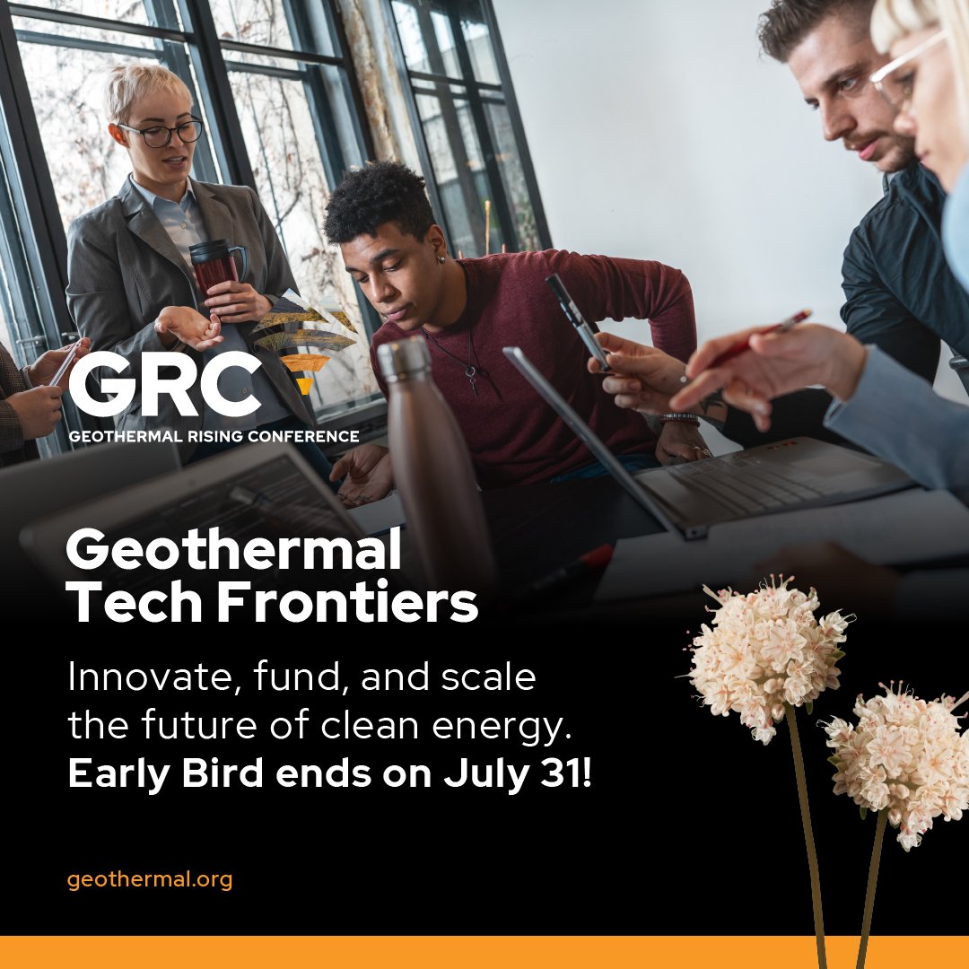 Tech innovators — geothermal is your next frontier.
From AI-driven exploration to oil &amp; gas tech repurposed for clean energy, the potential is real.

Join us at and help shape the future.
🔗 bit.ly/466JcAd
Early bird ends July 31.

#GeothermalRising #AlwaysOn #GRC2025