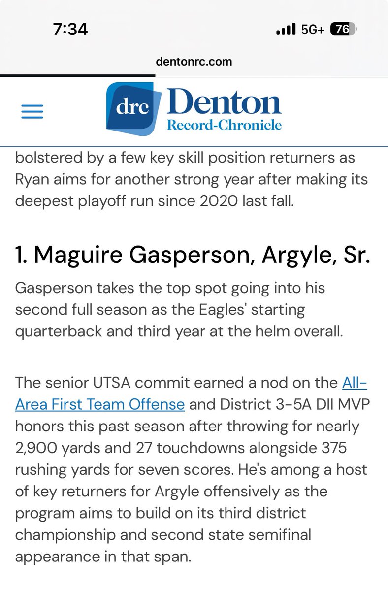 Maguire Gasperson (@maguiregas1) on Twitter photo Lots of big time competitors in this area. Thankful to be recognized <a href="/sports_drc/">DRC Sports</a> !
<a href="/argylegridiron/">Argyle Football</a> <a href="/toddrodgers13/">Todd Rodgers</a> <a href="/TXCoachGregory/">Jake Gregory</a> <a href="/DerekThompson_7/">Coach Derek Thompson</a>
<a href="/Coast2CoastBSM/">Coast 2 Coast Recruiting</a> Lots of big time competitors in this area. Thankful to be recognized <a href="/sports_drc/">DRC Sports</a> !
<a href="/argylegridiron/">Argyle Football</a> <a href="/toddrodgers13/">Todd Rodgers</a> <a href="/TXCoachGregory/">Jake Gregory</a> <a href="/DerekThompson_7/">Coach Derek Thompson</a>
<a href="/Coast2CoastBSM/">Coast 2 Coast Recruiting</a>