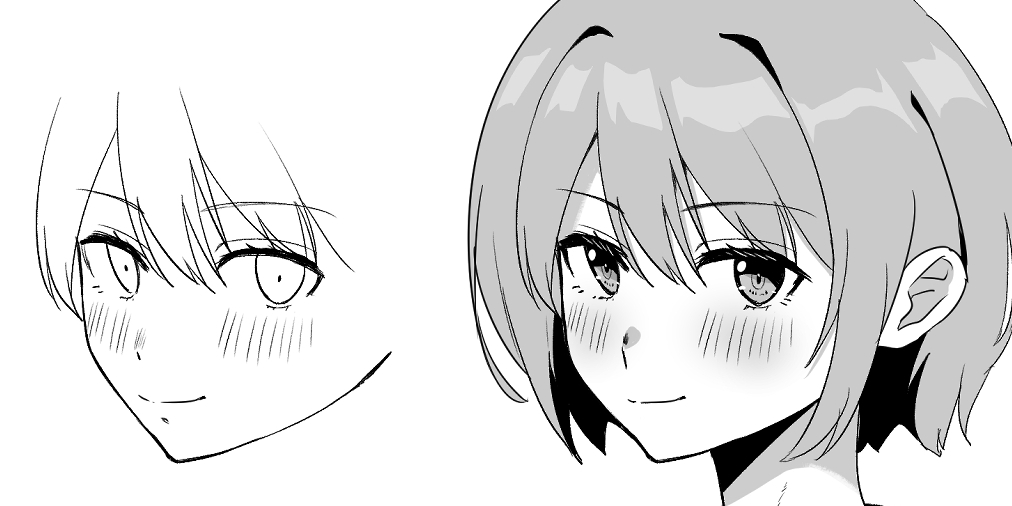 たったこれだけ描くのに1時間かかったけど、左からスタートして『これどうすんの…』というところから右まで持っていったから何かしら得るものはあったと思いたい。 