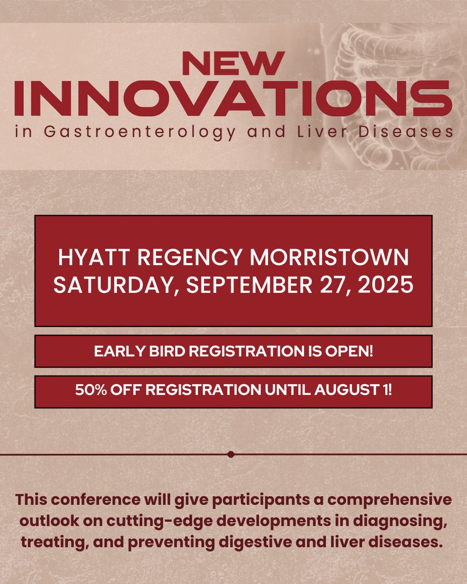 CLDFoundation's tweet image. 50% Off Registration Now Until August 1! Register for the 2nd Annual New Innovations in Gastroenterology & Liver Diseases Conference and secure your spot today!: loom.ly/kJvMHUg