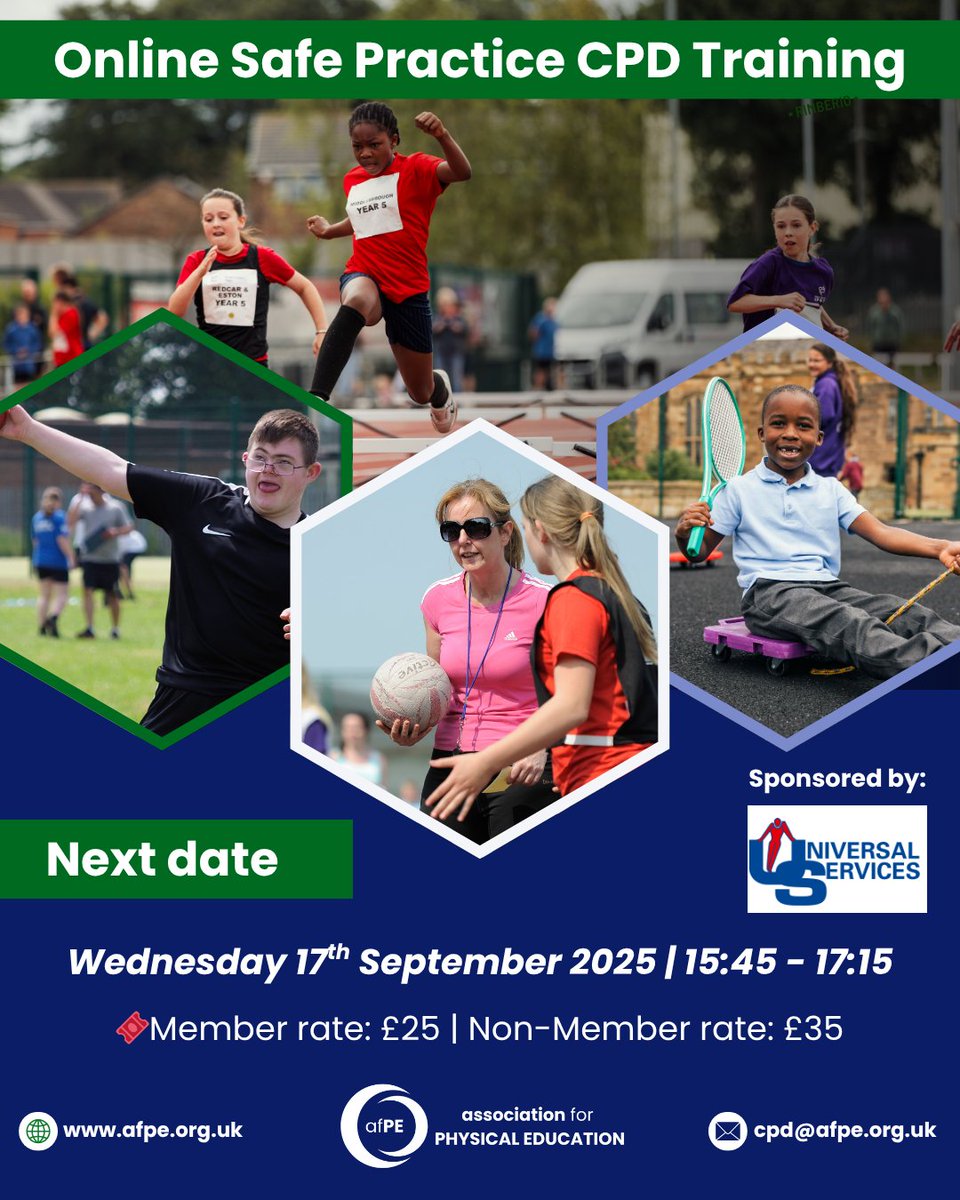 afPE_PE's tweet image. ⬆️Ready to elevate your PE safety standards?⛹️♀️
Join our dynamic 1.5-hour twilight webinar, designed specifically for educators, coaches, and PE professionals who are serious about creating safe, high-quality learning environments.
Book your spot today 👇…