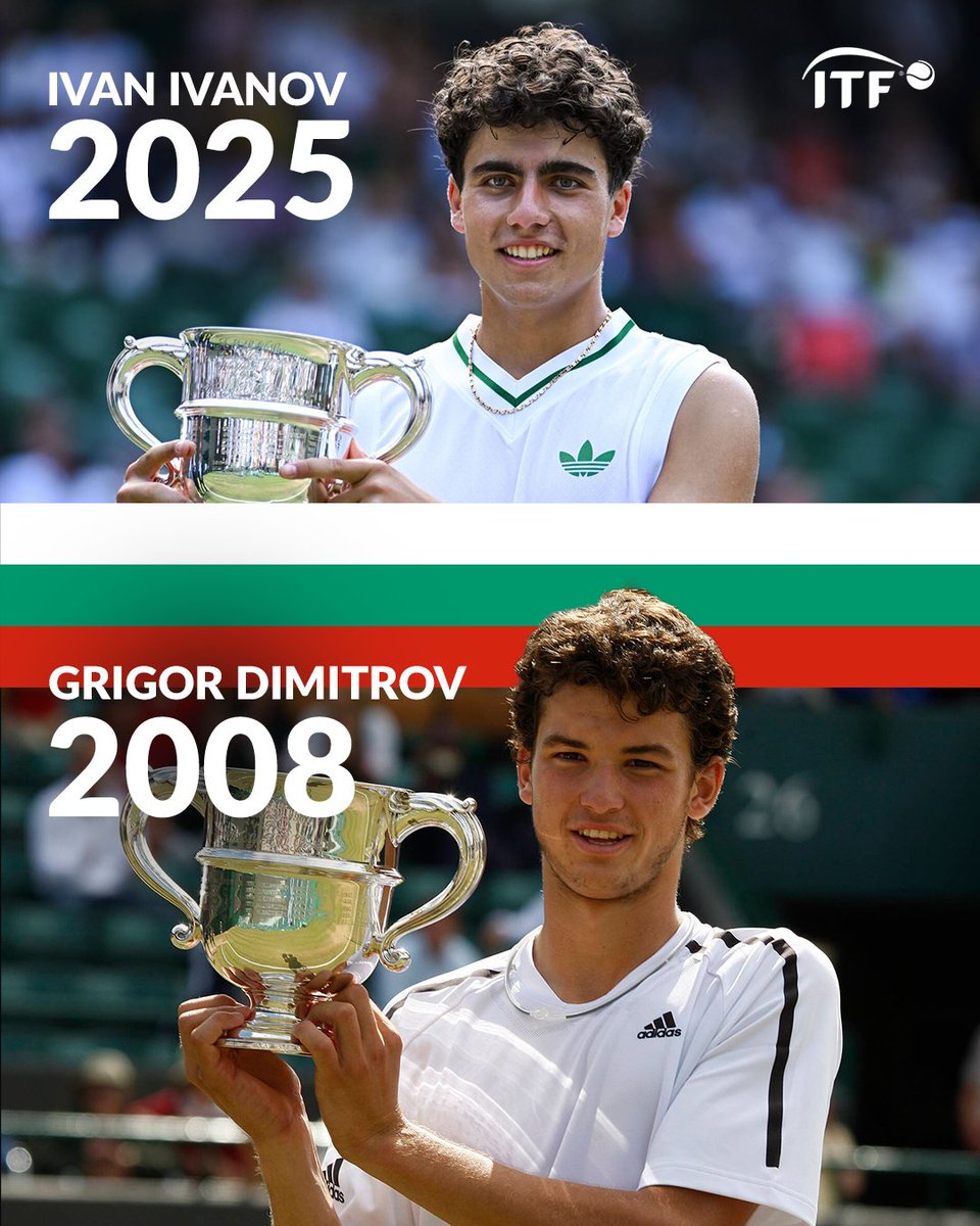 ITFTennis's tweet image. Bulgaria has its own Wimbledon champion again! 🇧🇬
17 years after Grigor Dimitrov’s triumph - 16-year-old Ivan Ivanov joins him in the history books 📚