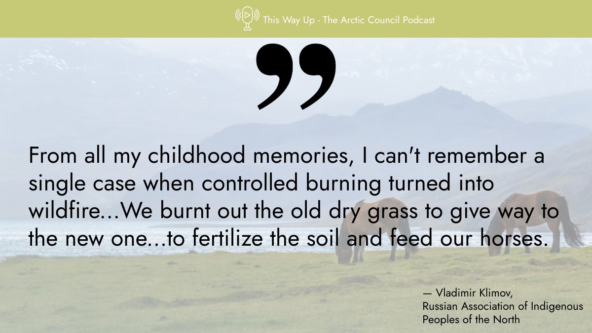 ArcticCouncil's tweet image. For millennia, Arctic Indigenous Peoples used cultural burning to care for land & prevent wildfires.
🎧 Listen and learn how cultural burning could be a key solution in wildfire management today in the new podcast episode: The Arctic on Fire 🔥
🎙️ pod.link/1822773340