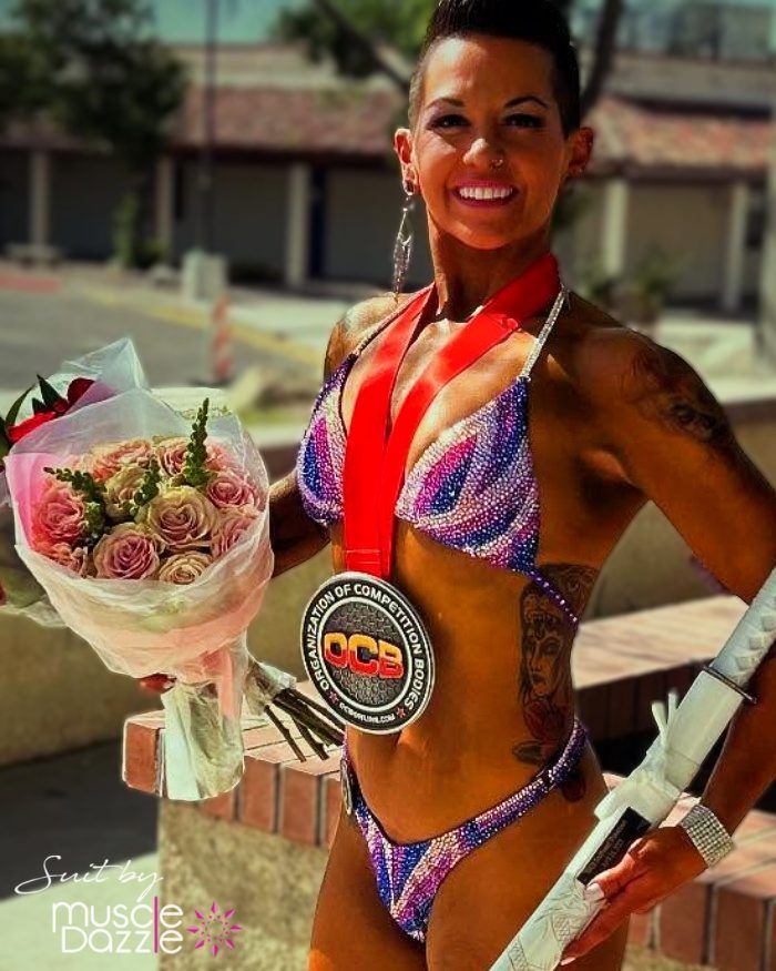 muscledazzleマッスルダズル　コンテストビキニ Teal Crystal Competition Bikini