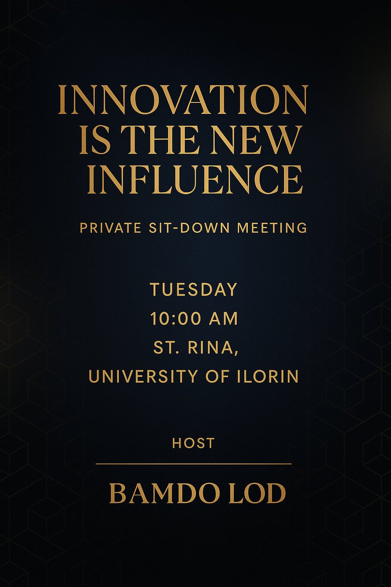 BamdoLod's tweet image. The meeting was a success.
Ideas were shared. Alliances were formed. Bamdo Lod is no longer a whisper—it’s becoming a movement.
Grateful to the student leaders who showed up ready. 🚀🔥
#Unilorin #BamdoLod #InnovationOnCampus