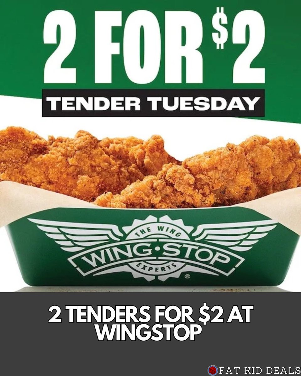 $2 Tuesday has returned to Wingstop. Get 2 tenders in any flavor for $2. No limit on number of orders you can do