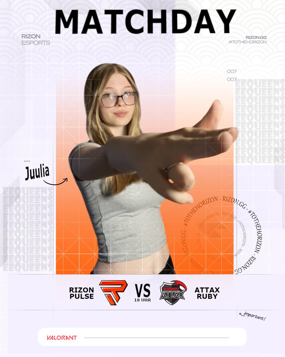 RIZONDOTGG's tweet image. Matchday 3 der EEQ von @projectvgg steht an! Heute heißt es für uns ATTAX! 🦺
🆚 @ATNattax Ruby
⏰ 18:00 Uhr
📺 Watchparty bei:
@minaakio✨
#tothehoRIZON 🦺💛