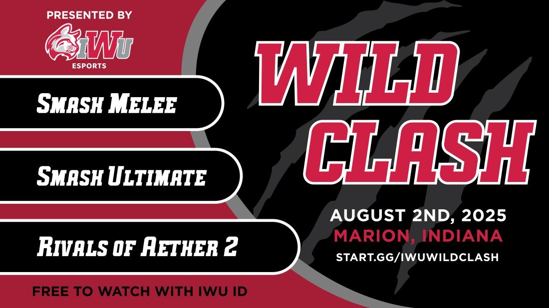 Indiana's next regional is currently sitting at 61 total entrants with less than 2 weeks to register!

Wildclash 2025 taking place on August 2nd, features Ultimate, Melee, and Rivals 2 with a $900 additional prize pool

Feat. Leon, Suspect, duck190 &amp; more national talent!