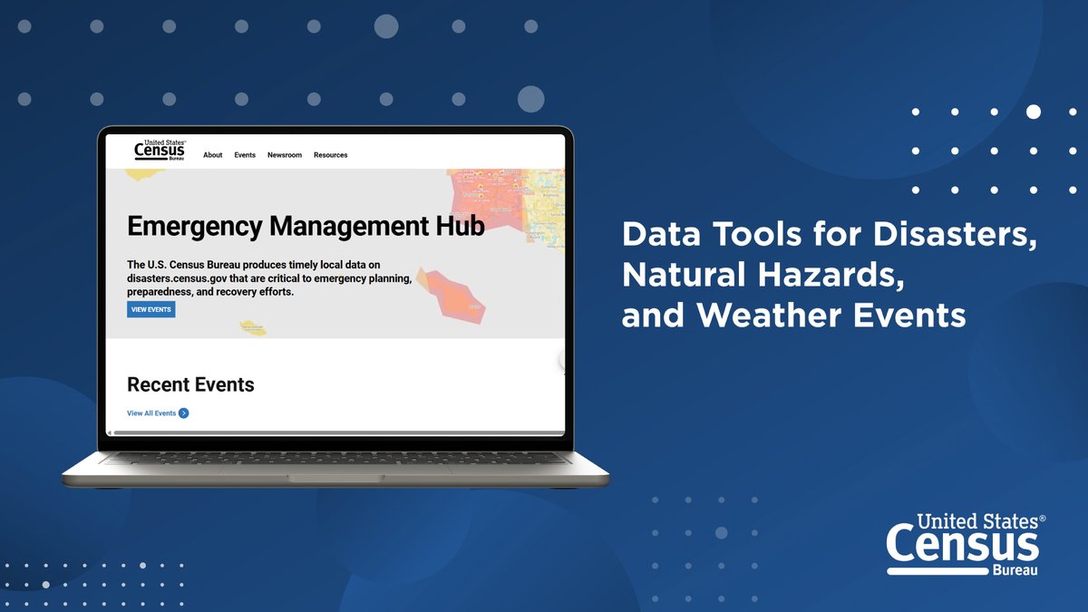 uscensusbureau's tweet image. Our #DataTools provide invaluable information on the population, businesses, and economy before, during, and after disasters.

Visit our #EmergencyManagement Hub for data and resources critical to #EmergencyPlanning, preparedness, and recovery efforts.

disasters.census.gov