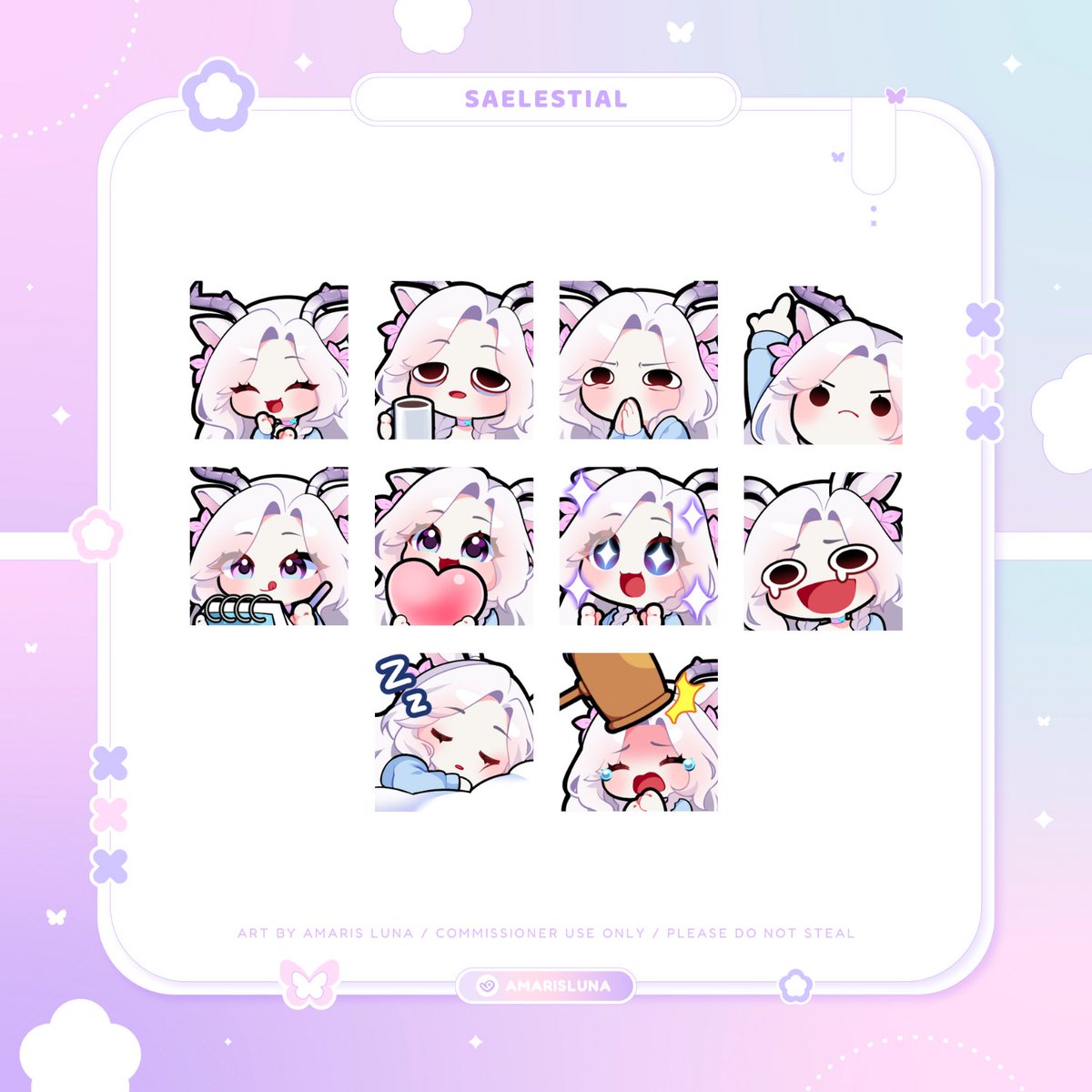 ✤ ┆ Emotes Commission for <a href="/saelestialVT/">Sae 🌙</a> 

⊹ ࣪ ˖  #VGen ⊹ #VGenComms