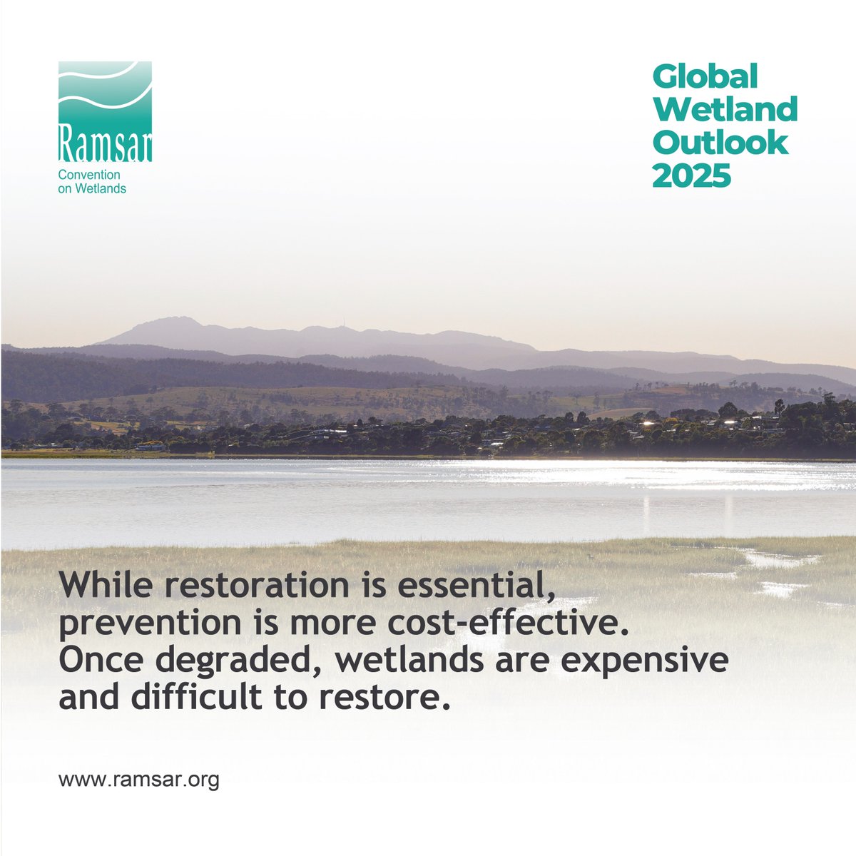 5/5  
The New <a href="/RamsarConv/">Convention on Wetlands</a> #GlobalWetlandOutlook2025 is a call to act now for nature, climate, and people.

🛑 Delay doubles the cost.

Read and download the report here: ow.ly/Gjnl50WpXRx

#GlobalWetlandOutlook2025 #GWO2025  #WetlandsForOurCommonFuture #RamsarCOP15