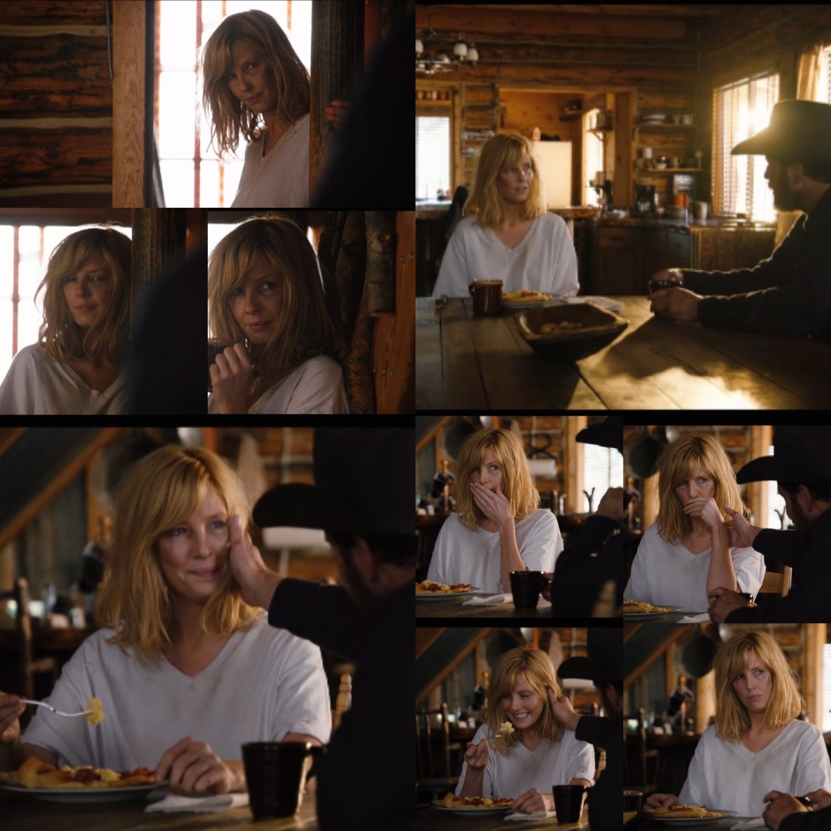 OutFitMeToo's tweet image. In this tender moment, Rip surprises Beth with breakfast, leaving her completely speechless. I love the way Rip loves her. 😍😍
#BethRip #YellowstoneTV #ColeHauser #KellyReilly