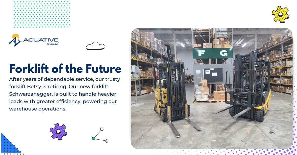 Time to level up! 💪 We’re officially retiring our longtime forklift, Betsy, and welcoming her powerful successor: Schwarzanegger. From staging to logistics, Schwarzie is helping to streamline the behind-the-scenes work that makes our services run like clockwork. #Operations