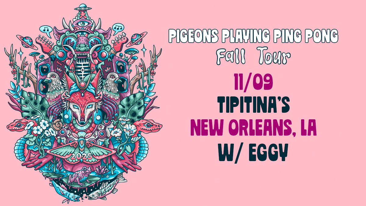 eggylive's tweet image. stoked to be making our @Tipitinas debut with the homies @pigeonsplaying this November!
🎟️ sign up for presale: go.seated.com/events/011f825…