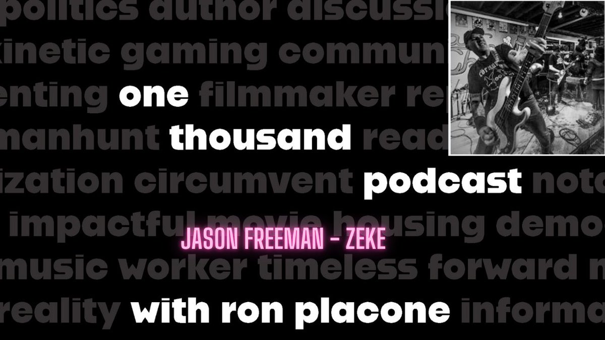 RonPlacone's tweet image. This week’s 1000 is Jason Freeman of ZEKE! Haven’t had a music one in a bit! We talk touring in Europe, the Seattle music scene of the 90s, and of course, the bass gee-tar! Listen: pod.link/1707027844
