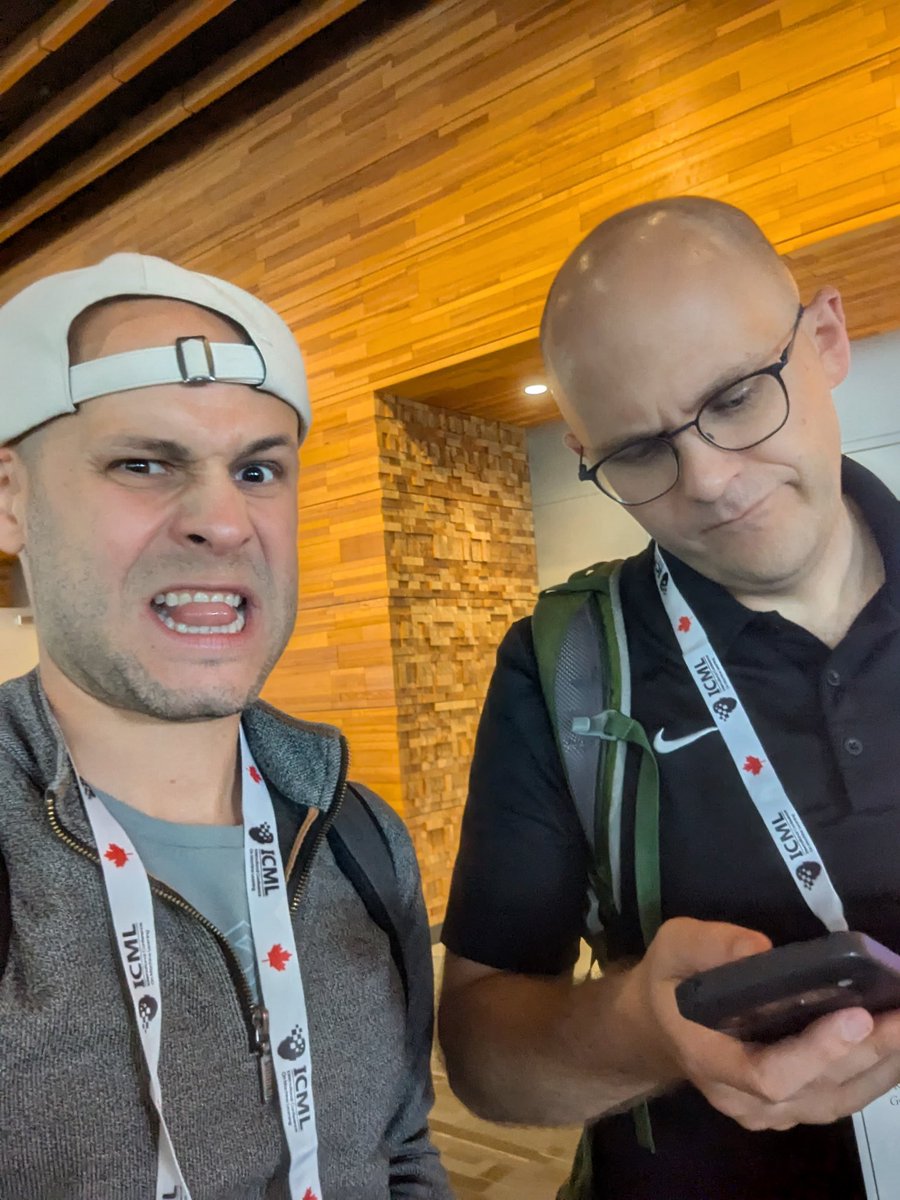 RylanSchaeffer's tweet image. An #ICML2025 story from yesterday:
@BrandoHablando and I made a new friend who told us that she saw me give a talk at NeurIPS 2023 and then messaged Brando to chat, without realizing that Brando and I are different people 😂