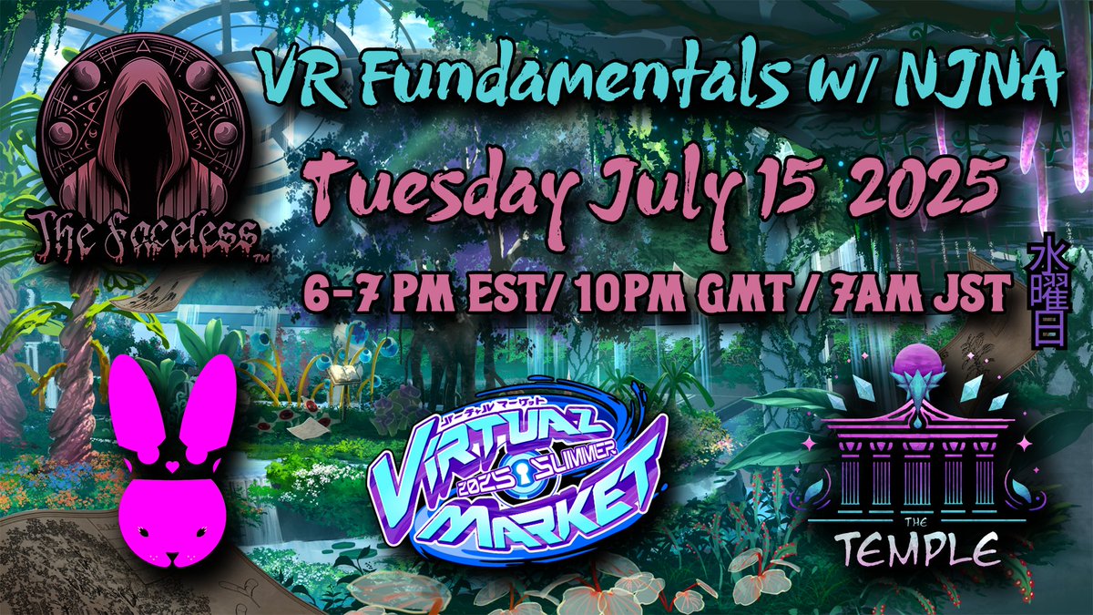 BlindTfs's tweet image. Tuesday at
@EnVket
, in The Faceless Community Collab Booth
Hypothetical Garden Exoplant: Flower of Imagination world:
2 special classes w/
@NjnaGrimsdottir at 6PM EST
VKET.3224 to join the instance.
TempleVR.Org
#VRChat #Dance #TheFaceless #TempleVR #Vket
